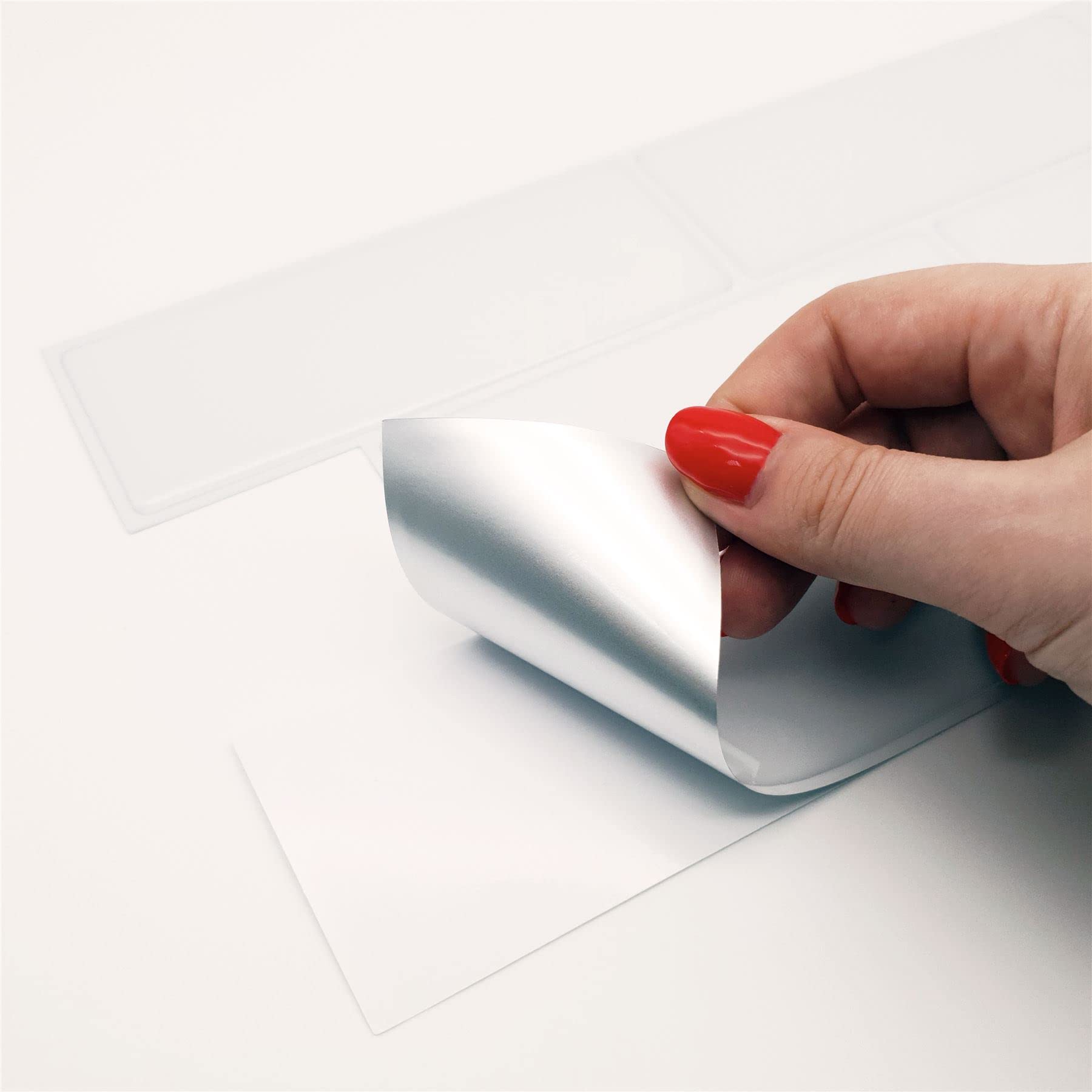 WALPLUS 24 Vellen 30x15cm Rood Glanzend 3D Metro Sticker