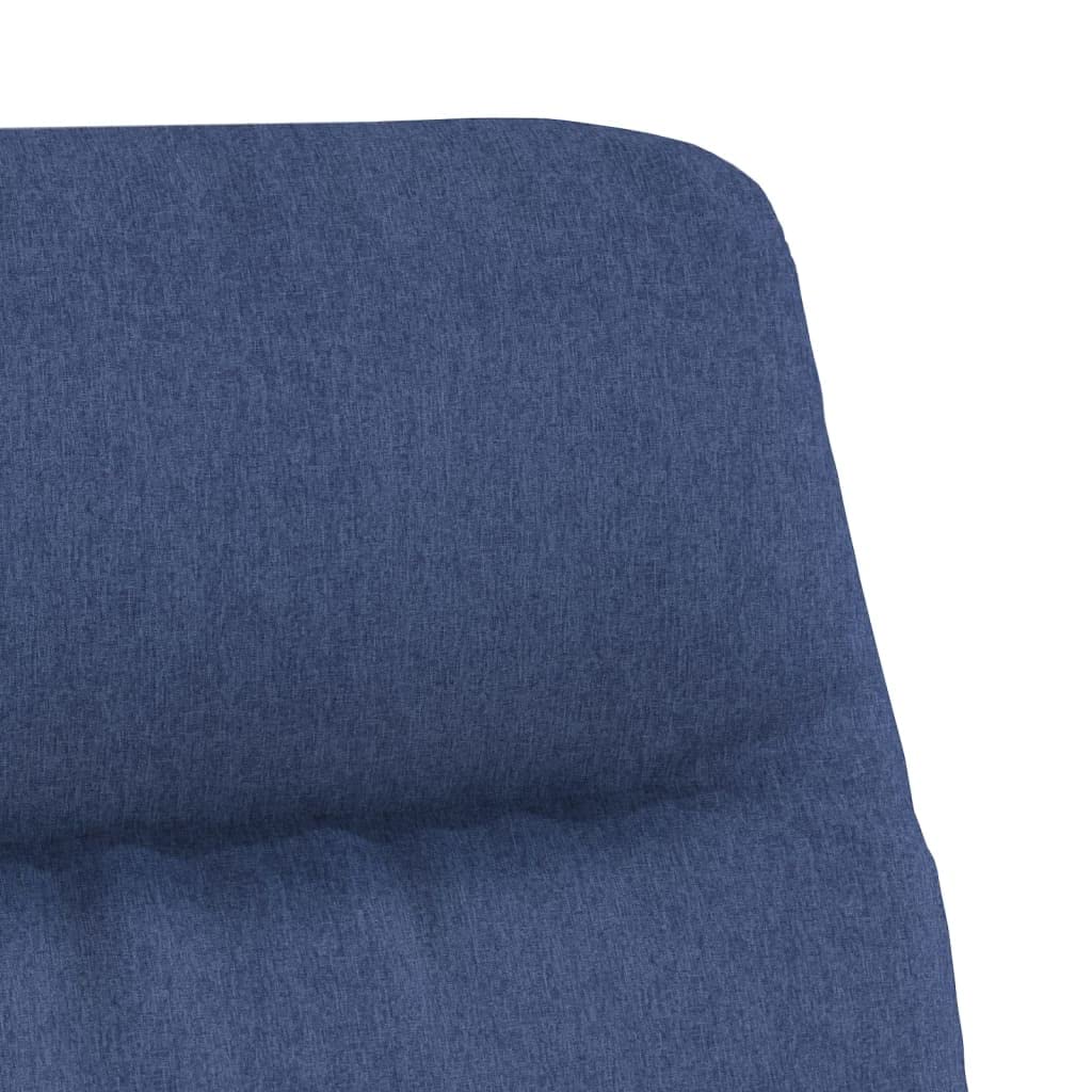 Sedia Relax Blu in Tessuto con Braccioli Imbottita e Girevole 360 Gradi per Soggiorno, Salotto, Studio, Camera da Letto, Ufficio, Balcone, Ergonomica e Reclinabile