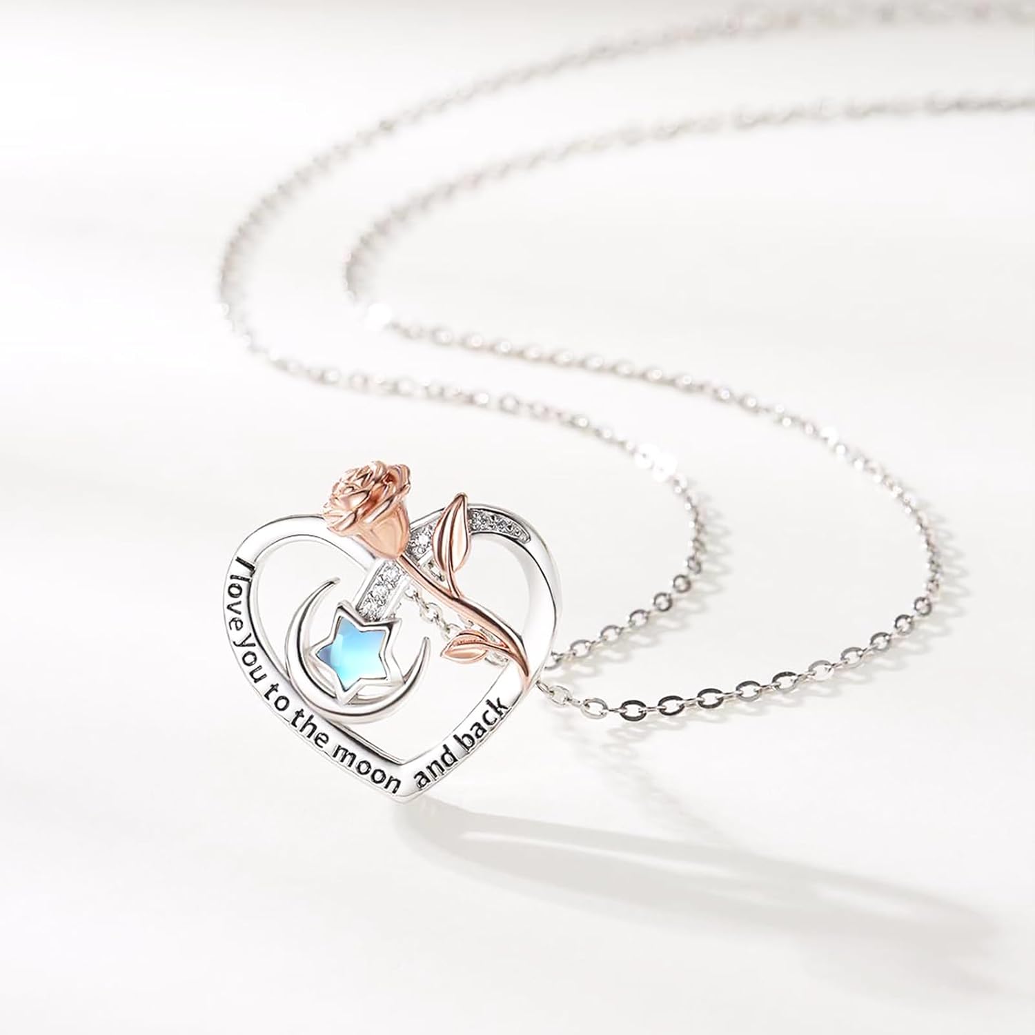Dragonfly Necklace 925 Sterling Silver Moonstone Necklace Rainbow Stone Dragonfly Jewelry Christmas Birthday Gifts for Women Mom Her