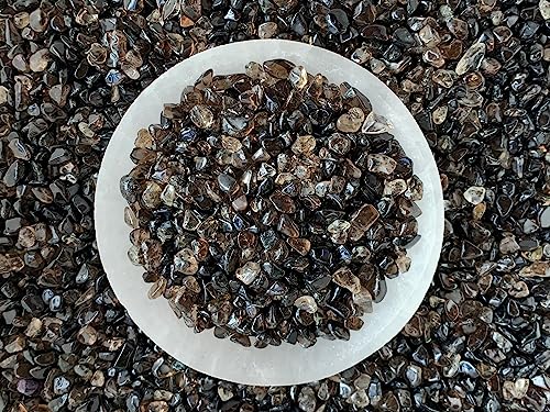 Image of GAF TREASURES 2 oz Lot Natural Semi Tumbled Gemstone Chips, Crushed Mini Crystals, Undrilled Crystal Chips (Smoky Quartz)