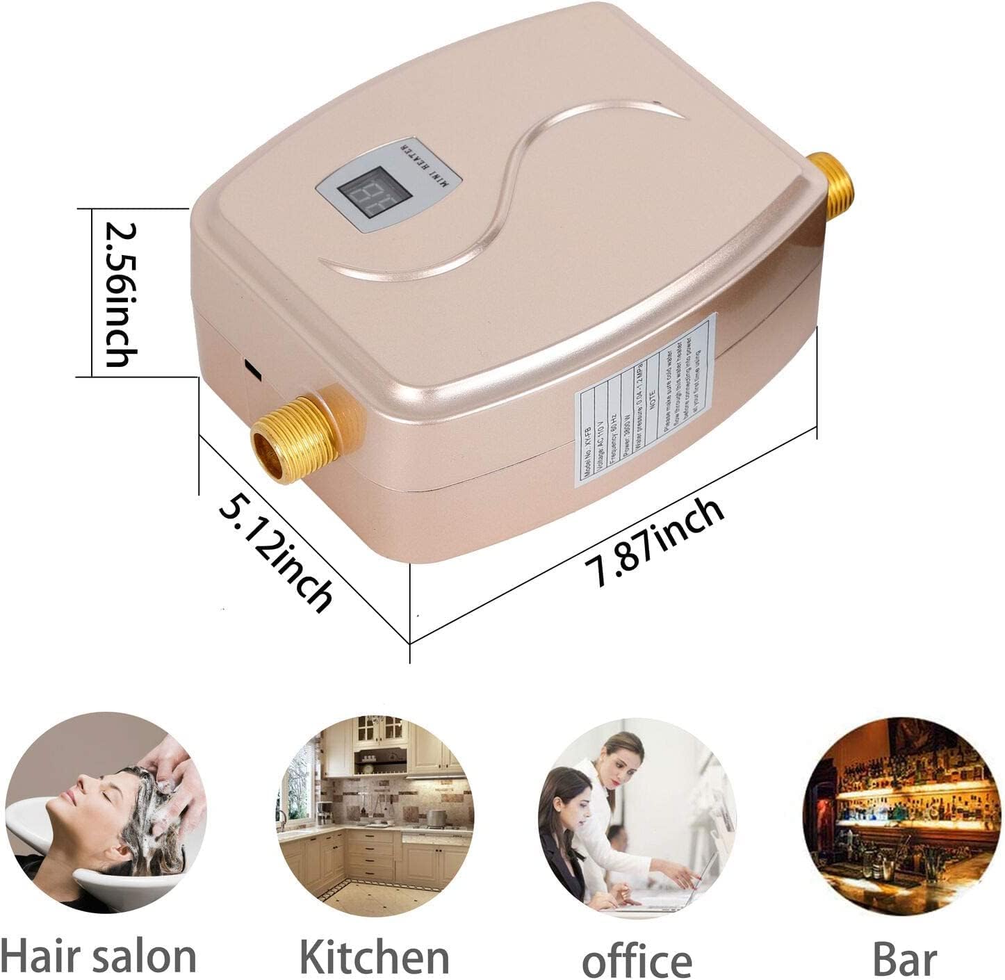 Tankless Hot Water Heater System 110V 3000W Mini Instant Electric Water Heater Portable Wall Floor Mount Water Heater Shower for Kitchen Bath Home Use - - 