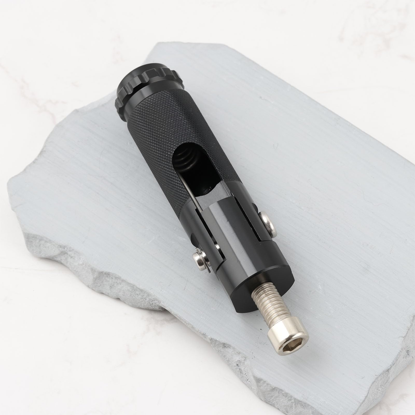 OTOTEC 1 Paar Klappbare Fußrasten für Motorräder Und Fahrräder Aluminiumlegierung 116 X 23 Mm für Motorräder Und Fahrräder (schwarz)