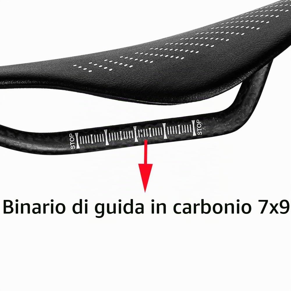 96g Sella per Bicicletta, Sella per Mountain Bike, Sella Mtb Race, Sella Ultra Leggera in Fibra di Carbonio da 240 * 143mm
