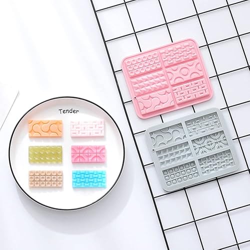 Miniatura 5 de yuanxue Moldes de chocolate con 6 rejillas, 5.6 x 4.7 x 0.3 pulgadas, antiadherentes, rectangulares, de silicona, para proteínas y barras