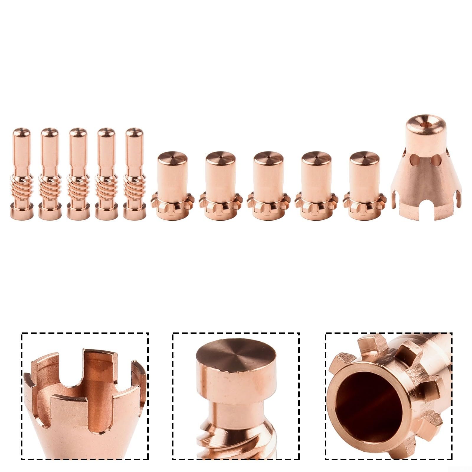 11-teiliges Plasma-Schneidbrenner-Verbrauchsmaterial Set mit Elektroden, Düsen und Abschirmungen, kompatibel mit für procut 55/80 Serien, präzise Passform für hohe Schnittleistung,