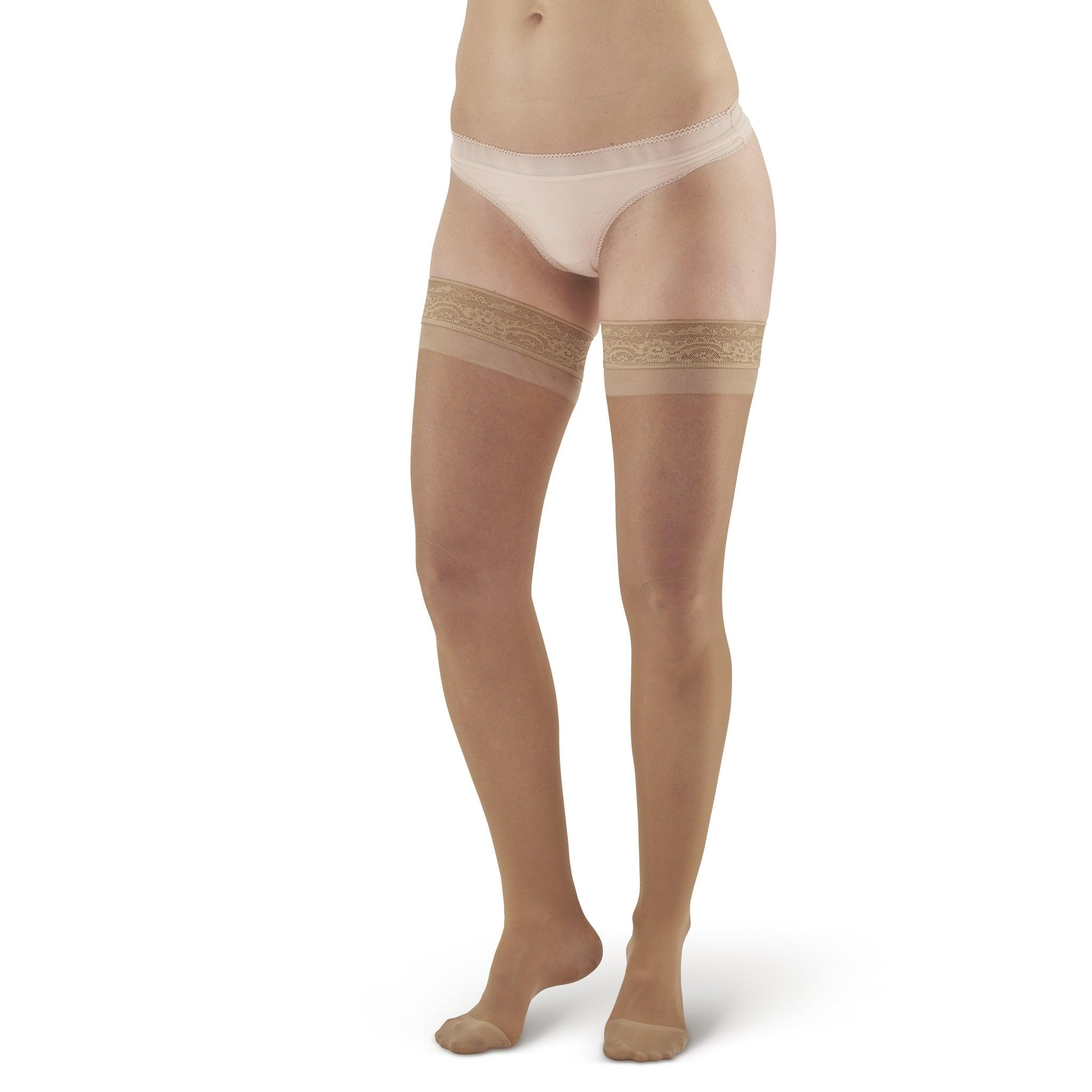Ames Walker AW 4 Sheer Support Thigh Highs w/Top Band 15-20 mmHg