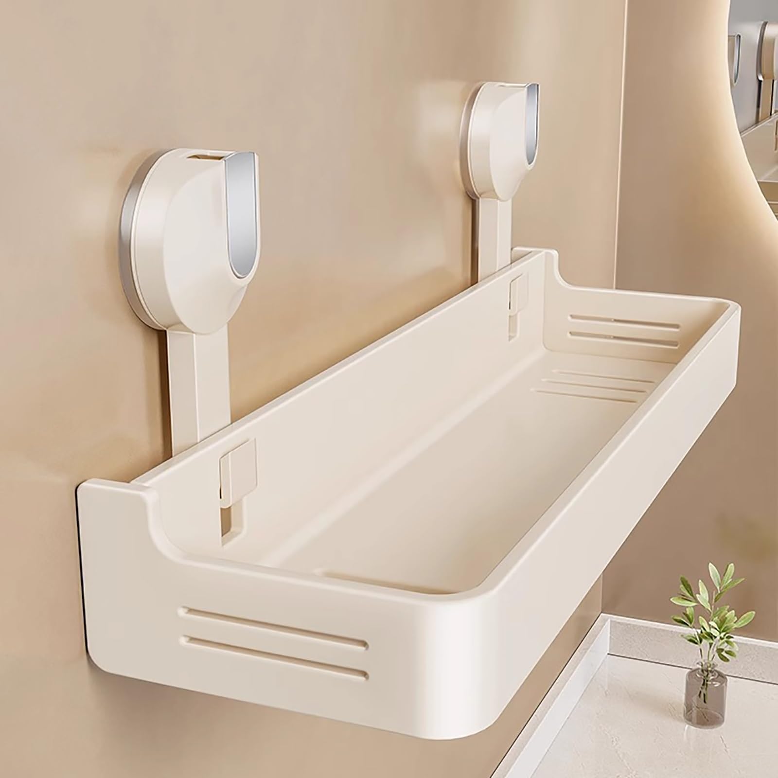 HTLTGBAM Vacuum Shower Caddy Suction Cup Rustproof Bathroom Shelves with Drainage Design Detachable And Movable 40cm 15 7in