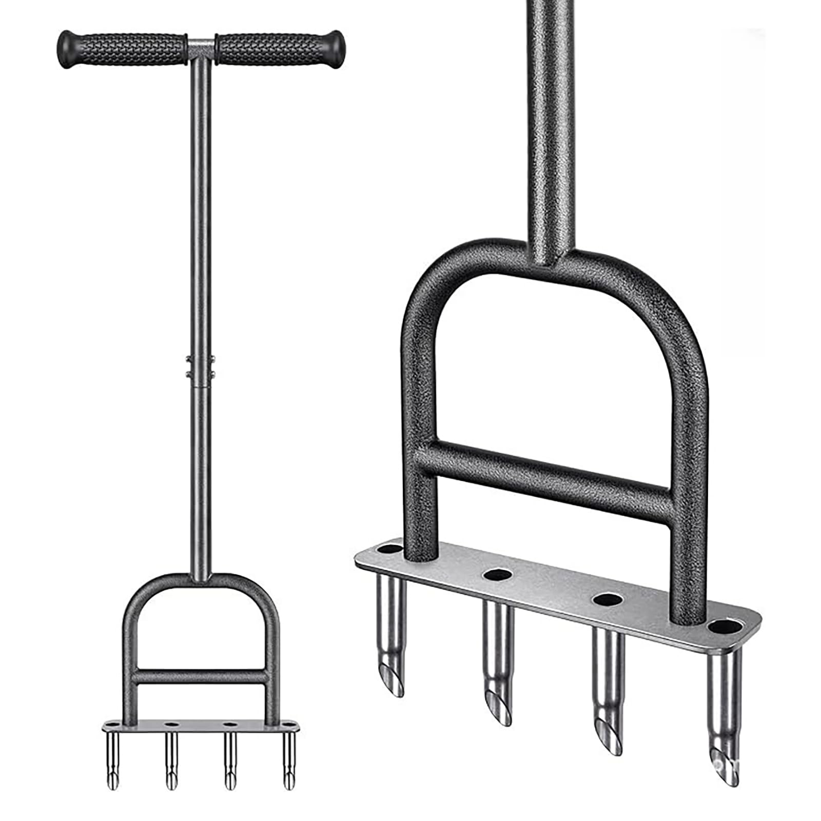 NERNGZC Lawn Aerator Tool 4 Core Tine Aeration Tool for Yard Compacted Soil And Lawn Care Stainless Steel Manual Aerator for Grass