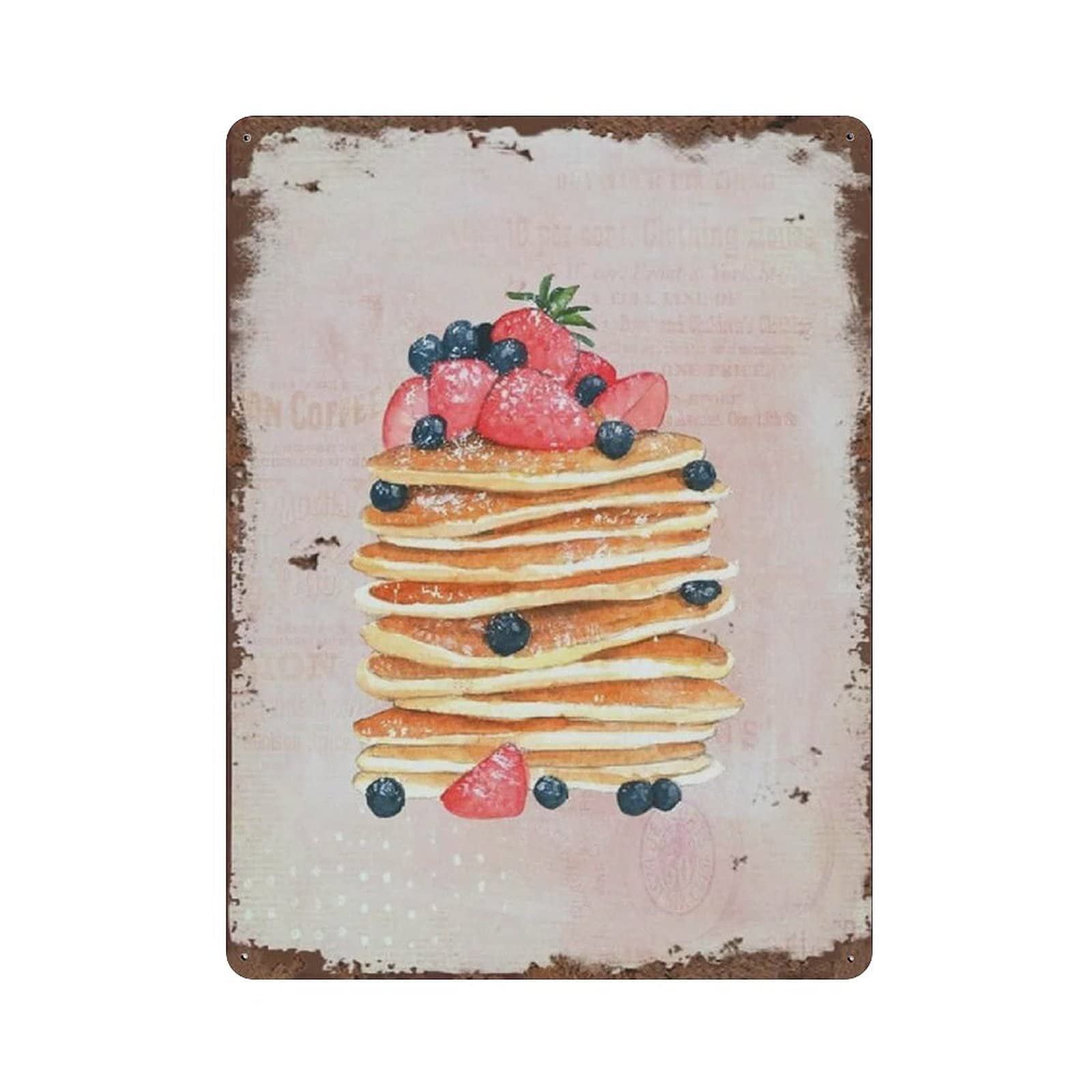 Metal Tin Sign Pancakes Fun Vintage Tin Poster Metal Sign Wall Decoration Country Kitchen Home Garage Decor 16"x12"