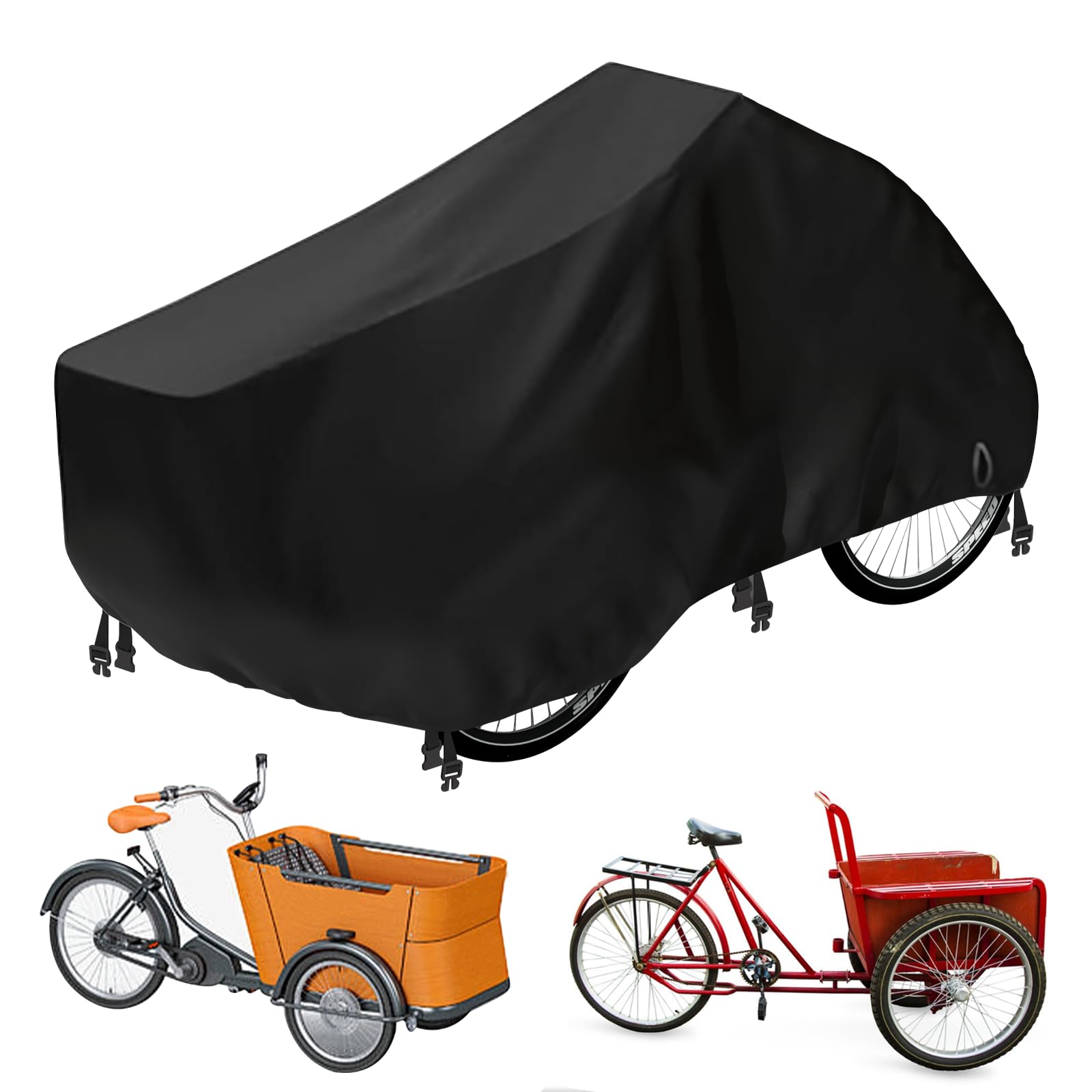 Copertura per ruota di carico, impermeabile, 210D, in tessuto Oxford 210D, per rimorchi di bicicletta, 220 x 100 x 105 cm