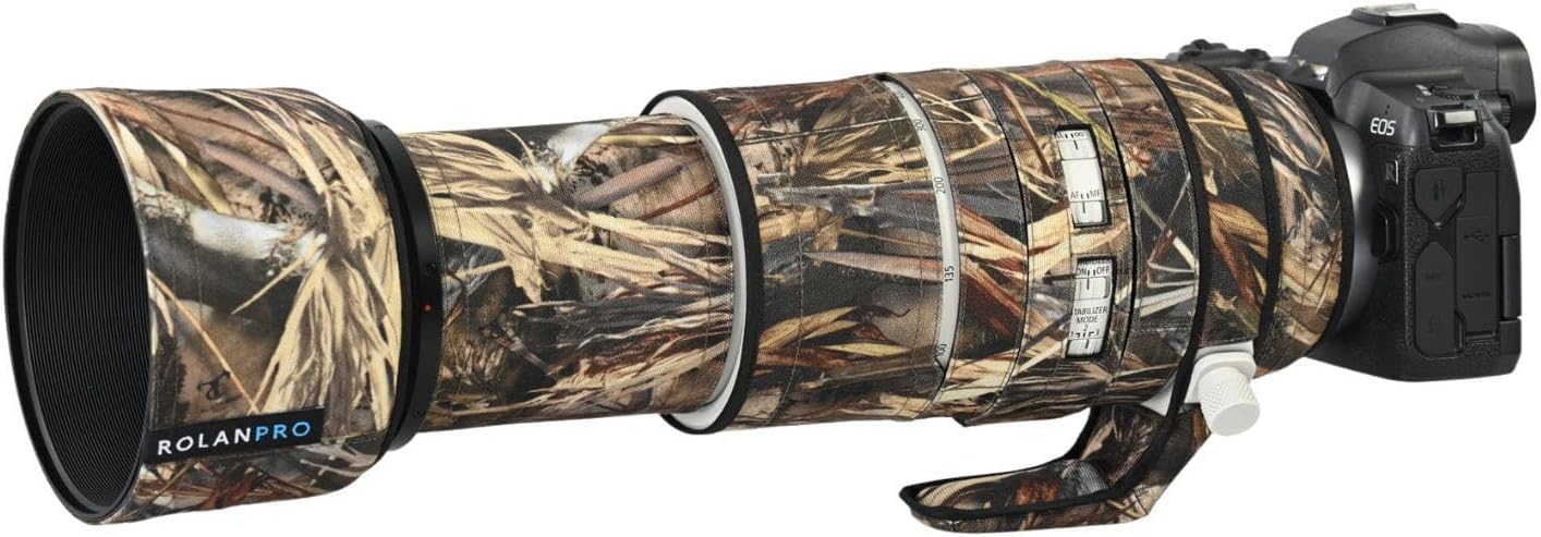 ROLANPRO Waterproof Lens Cover for Canon RF 100-500mm F/4.5-7.1 L is USM Camouflage Rain Cover-#39 Grass Waterproof