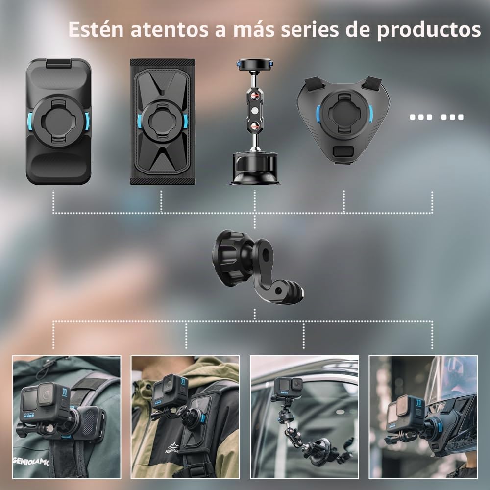 Soporte magnético de liberación rápida para Mochila GoPro, rotación de 360°, Soporte de Clip rápido Compatible con GoPro Hero 13,12, 11, 9, 8, 7, 6, 5, dji Action 5 Pro/4/3 y más