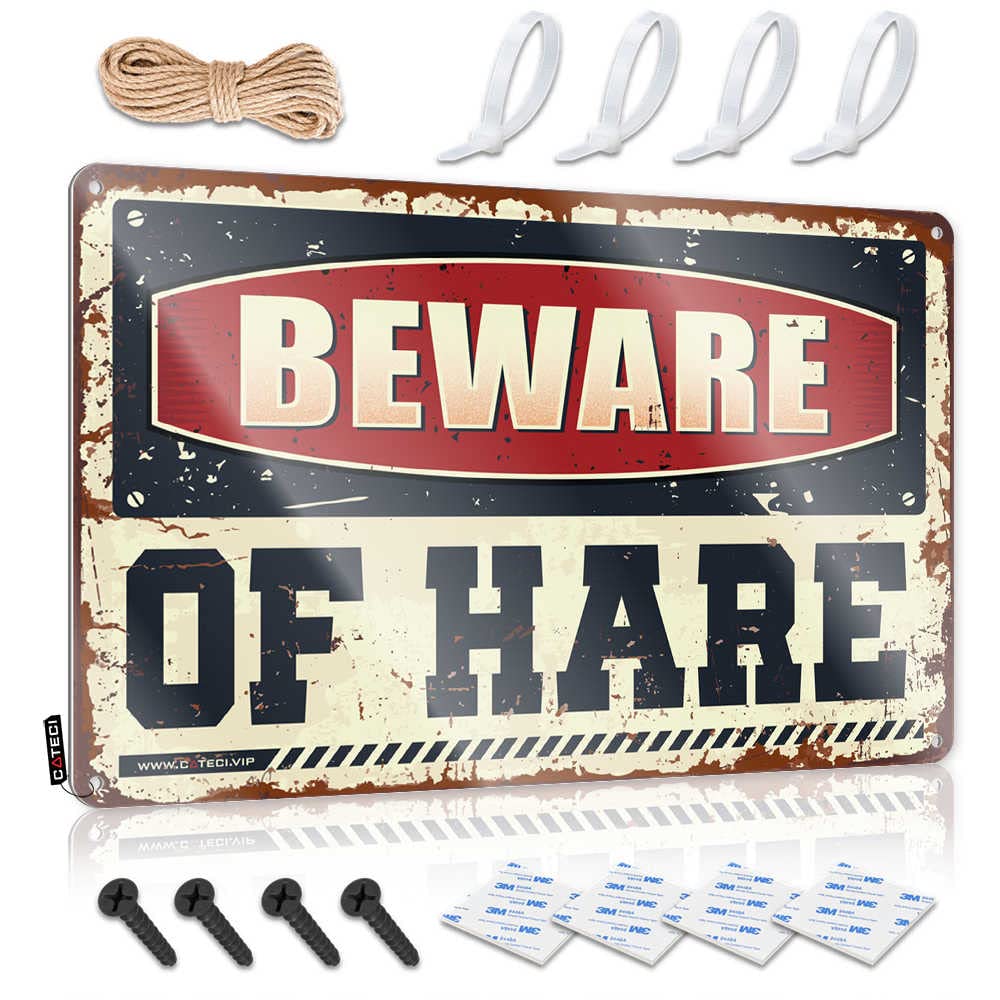 Art Gift For Boyfriend Happy Beware Of Hare For Gamer - Door Customizable(30X40CM)