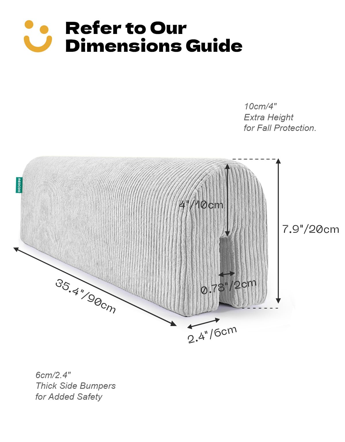 AEOCOO Bed Bumper for Toddlers Bunk Bed and Loft Bed Bumpers Protector, Premium Soft Memory Foam - Anti-bump - Image 3