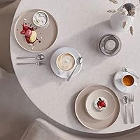 Vista 4 de Villeroy & Boch NewMoon - Elegante platillo para tazas de café expreso y moca, porcelana premium, apto para lavavajillas, color blanco
