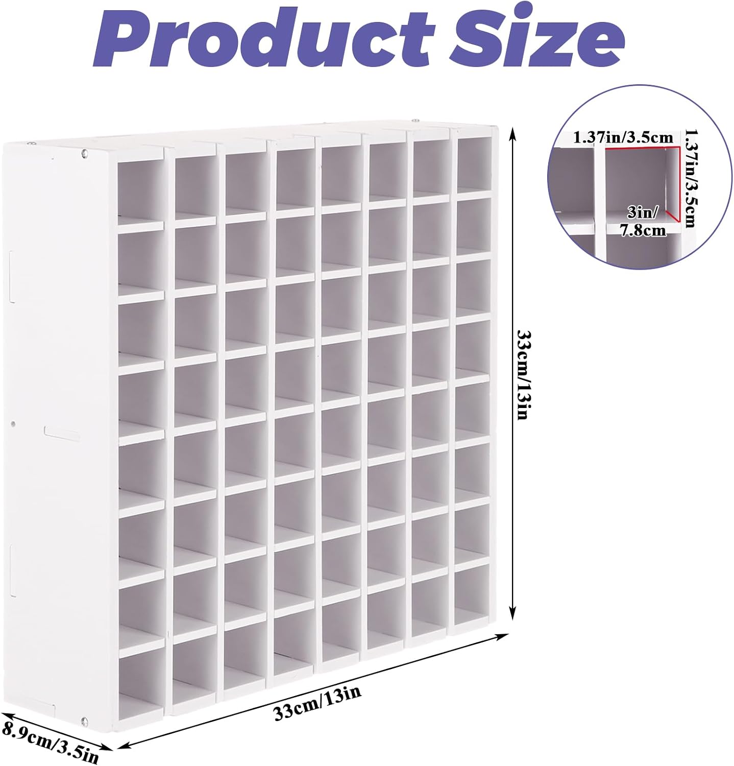 2 Pack 64 Grids Craft Paint Storage Organizer - Wall-Mountable & Stackable Paint Bottle Rack Stand for 2oz Acrylic Craft Paints, Space-Saving Acrylic Paint Holder for Craft and Art Supplies