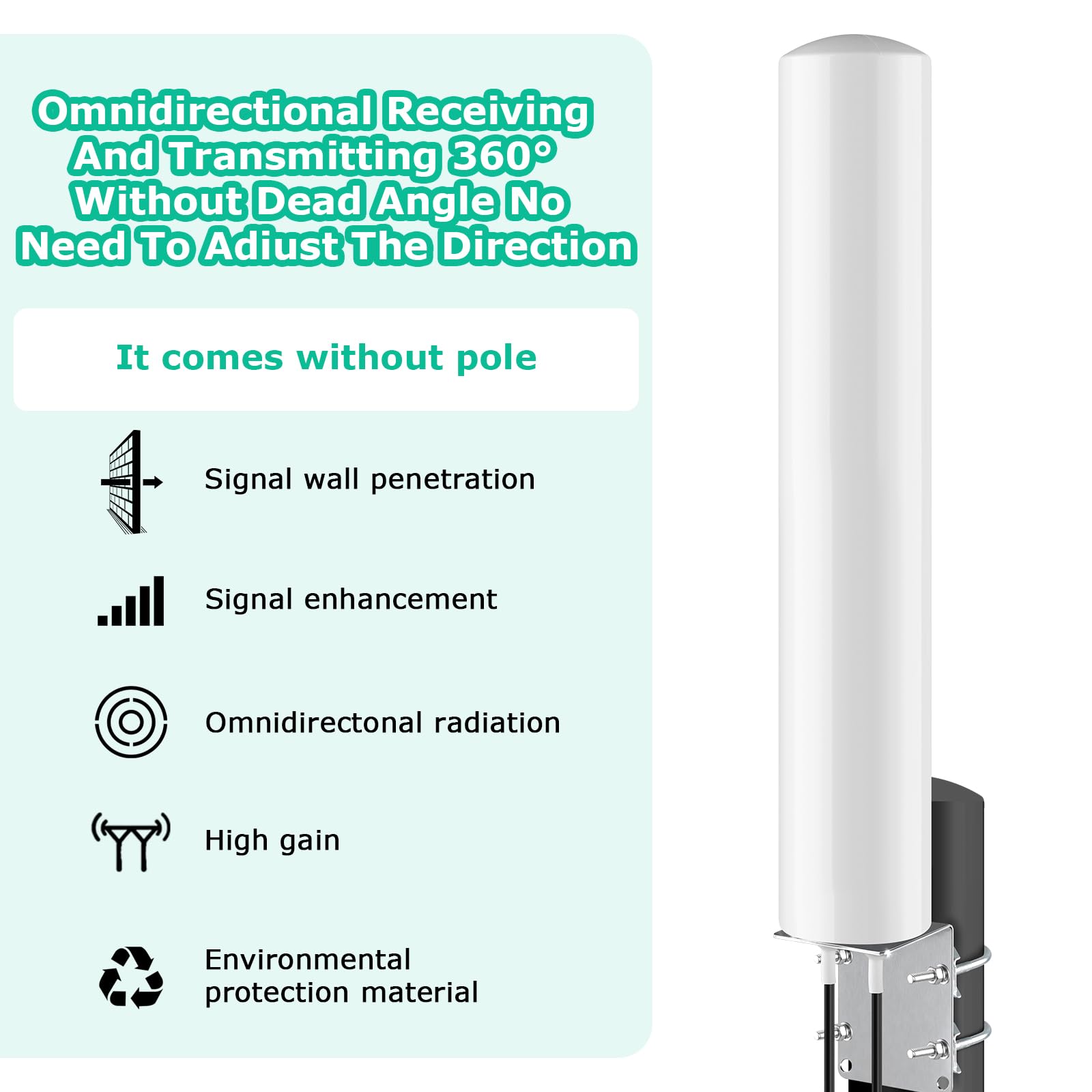 Antenne extérieure 4G LTE 5G Mimo omnidirectionnelle | 600-6000 MHz, Fiche SMA TS9, Gain jusqu'à 5 dBi, Câble de 2 x 5 m, Compatible modem routeur 5G, 3G, 4G LTE