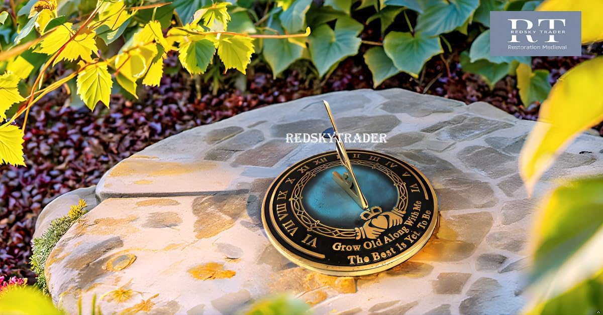 Reloj solar Grow Old with Me de 8 pulgadas, regalo para padres, abuelos, amigos, parejas, regalo de reloj solar, jardín o decoración del hogar