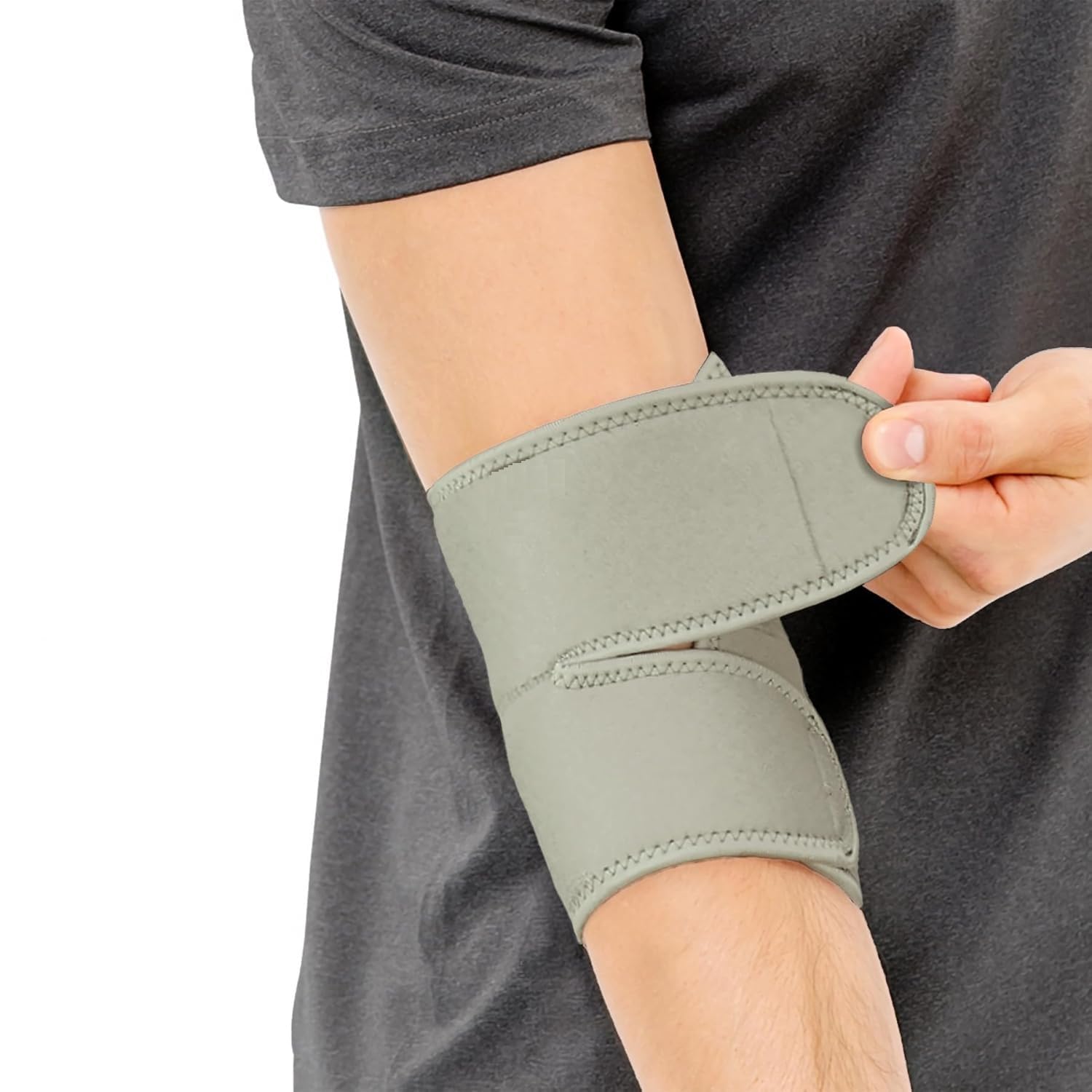 Leosportz Tennis Elbow Band for Pain Relief - Elbow Cap for Men Women Pain Relief | Elbow Tendon Brace for Badminton | Hand belt (1, White)-picture-21