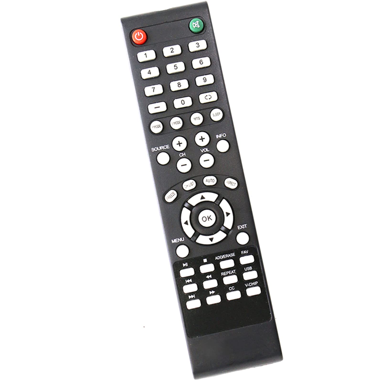 Replace Universal Remote Control fit for Element TV LDFW406 ELCFT262 ELDFW322 ELCFW326 ELCFW329 ELDFT404 ELCFW328 ELDFW464 ELDFT465J ELDFQ501J ELEFQ501J ELGFW601 ELDFW501 ELEFW193 ELEFJ191 ELEFT195