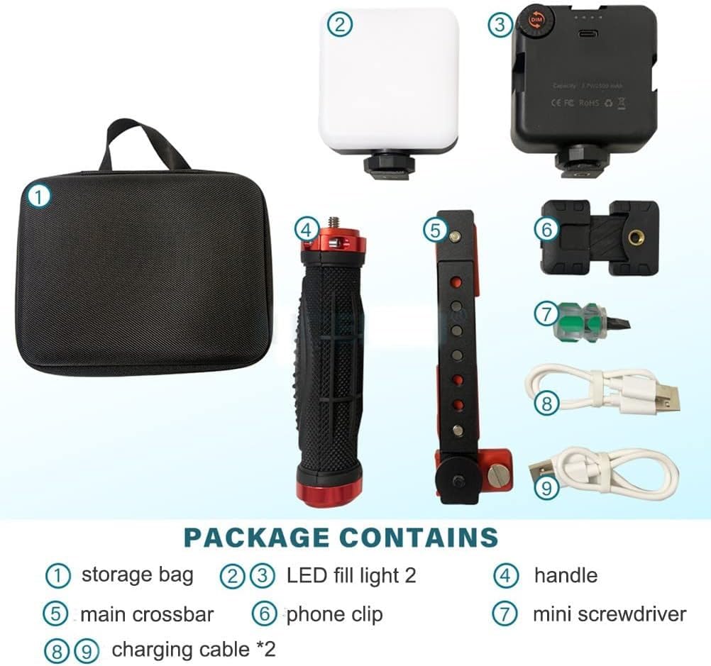 Kit de fotografía dental para teléfono móvil con dos asas Bluetooth de luz para fotos macro en clínicas, cuidado bucal, arte de uñas, tatuajes y más