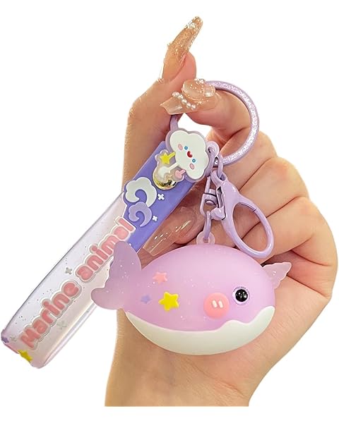LAYAHAGO Cute Keychain for Women PVC Kawaii Keyrings for Women Wallet Backpacks Bags Charms
