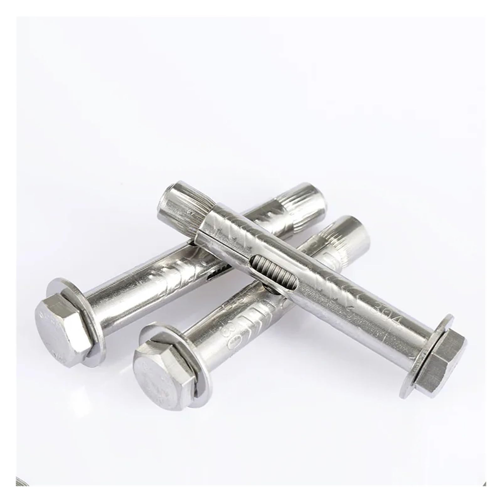 tornillos de anclaje, Tornillos de anclaje for hormigón con manguito expansión hexagonal externo acero inoxidable 304, M6, M8, M10 y M12(M8x90(2Pcs))