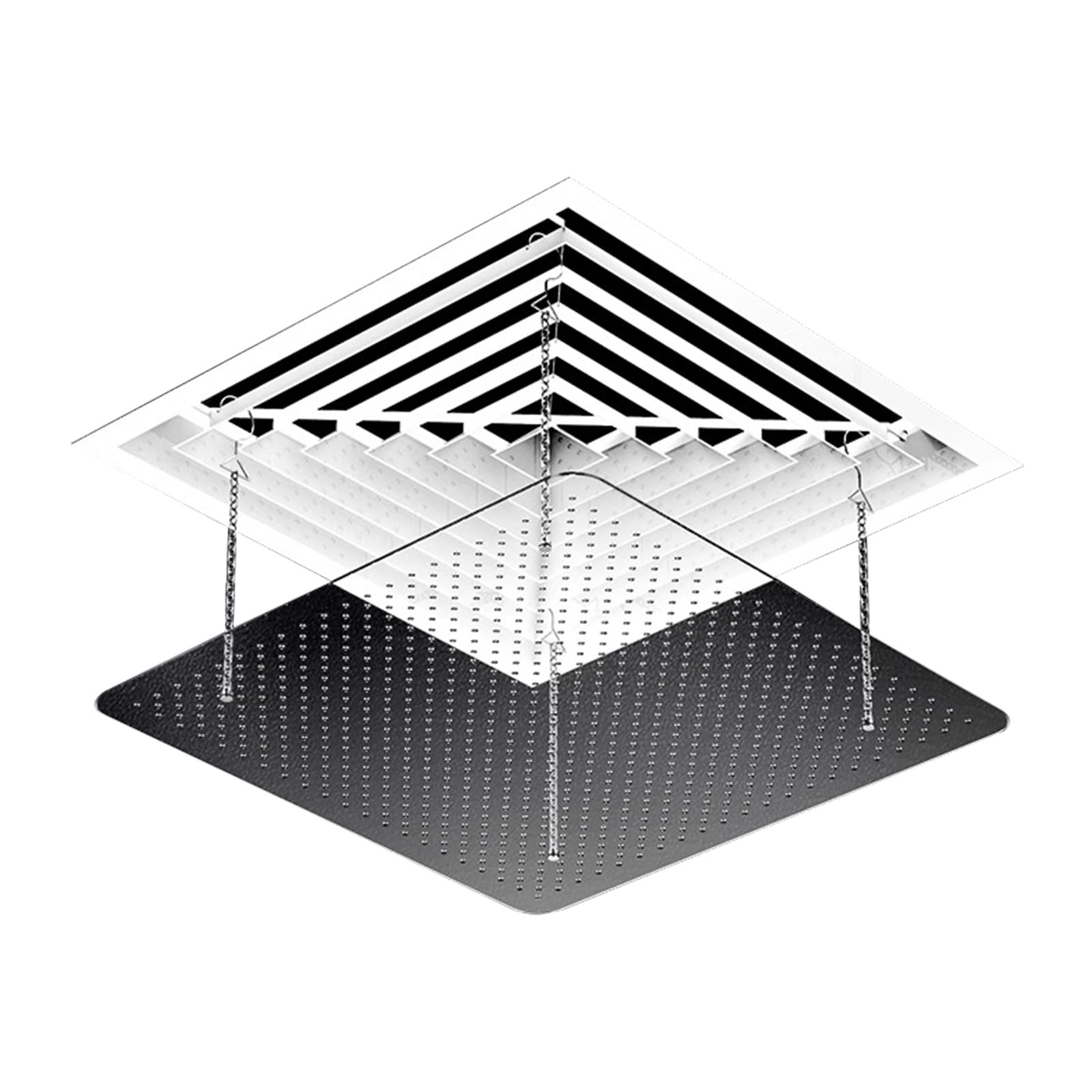 YGER JZGB 1 Ceiling Vent Deflector, Air Vent Deflector, Anti Direct Blowing, Heavy Duty Unbreakable, Hook Installation Design, for Ceiling Registers(60x60cm/24x24in)