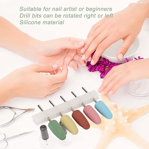Miniatura 2 de 5 brocas de cutícula, broca de uñas de cutícula, puntas de lijadora de uñas de silicona, brocas de uñas para manicura, pedicura, molino de pulido,