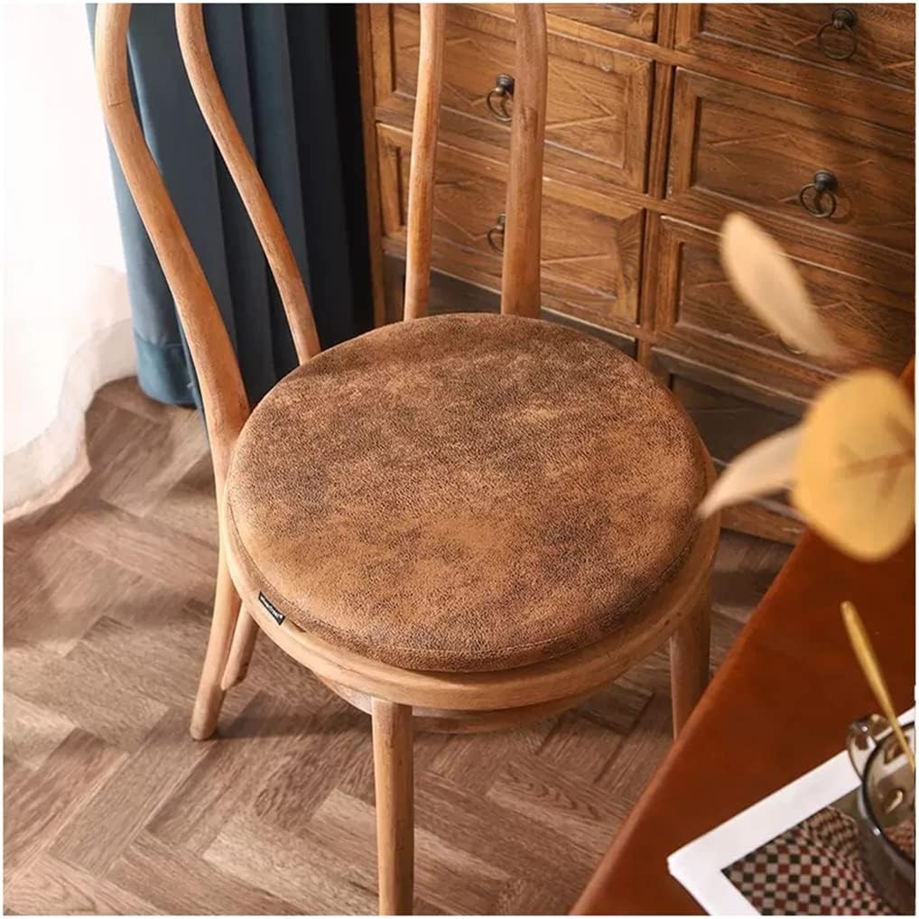 MOODMUSE Round Memory Foam Seat Cushion Suede Fabric Chair Cushion Anti-Slip Soft Round Stool Cushion Chair Pad for Home Office(Golden Brown,45CM(17.7inch))