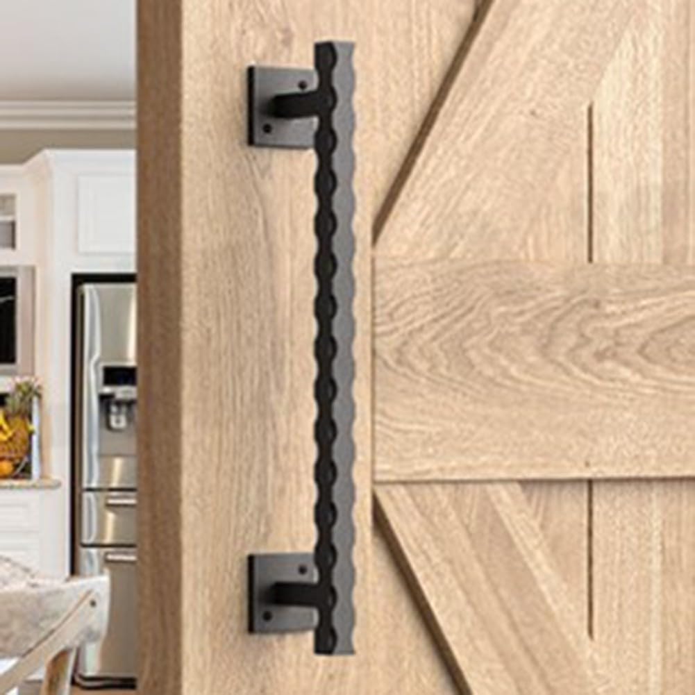GLOBALHUT Rustic Barn Door Handle, 12 Inch Duty Pull, for Sliding Barn Shed Door, for Sheds/Garden Gate/Cabinet Doors/Bathroom Sliding Door/Large Industrial Sliding Door, with Screws
