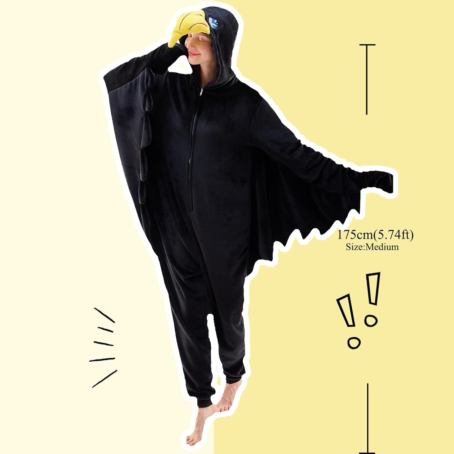 NEWCOSPLAY Unisex Adult Onesie Pajamas Animal One Piece Costume Cosplay Sleepwear - Image 3