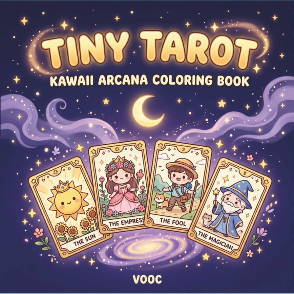 Tiny Tarot: Kawaii Arcana Coloring Book - Cute Chibi Tarot Card Designs with Bold Easy Mystical Pages for Relaxation and Stress Relief (Pawsitively Naughty - Funny and Cute Coloring)