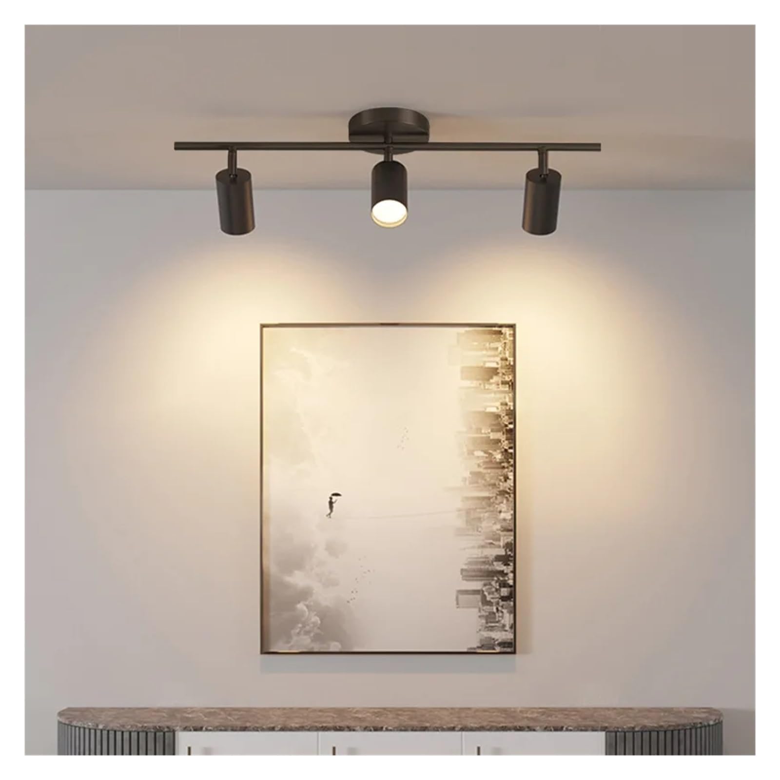 Nowoczesna lampa sufitowa LED, długi reflektor, do salonu, sklepu, restauracji, kuchni, jadalni, oświetlenia, żyrandoli do domu, czarny, 2 głowice