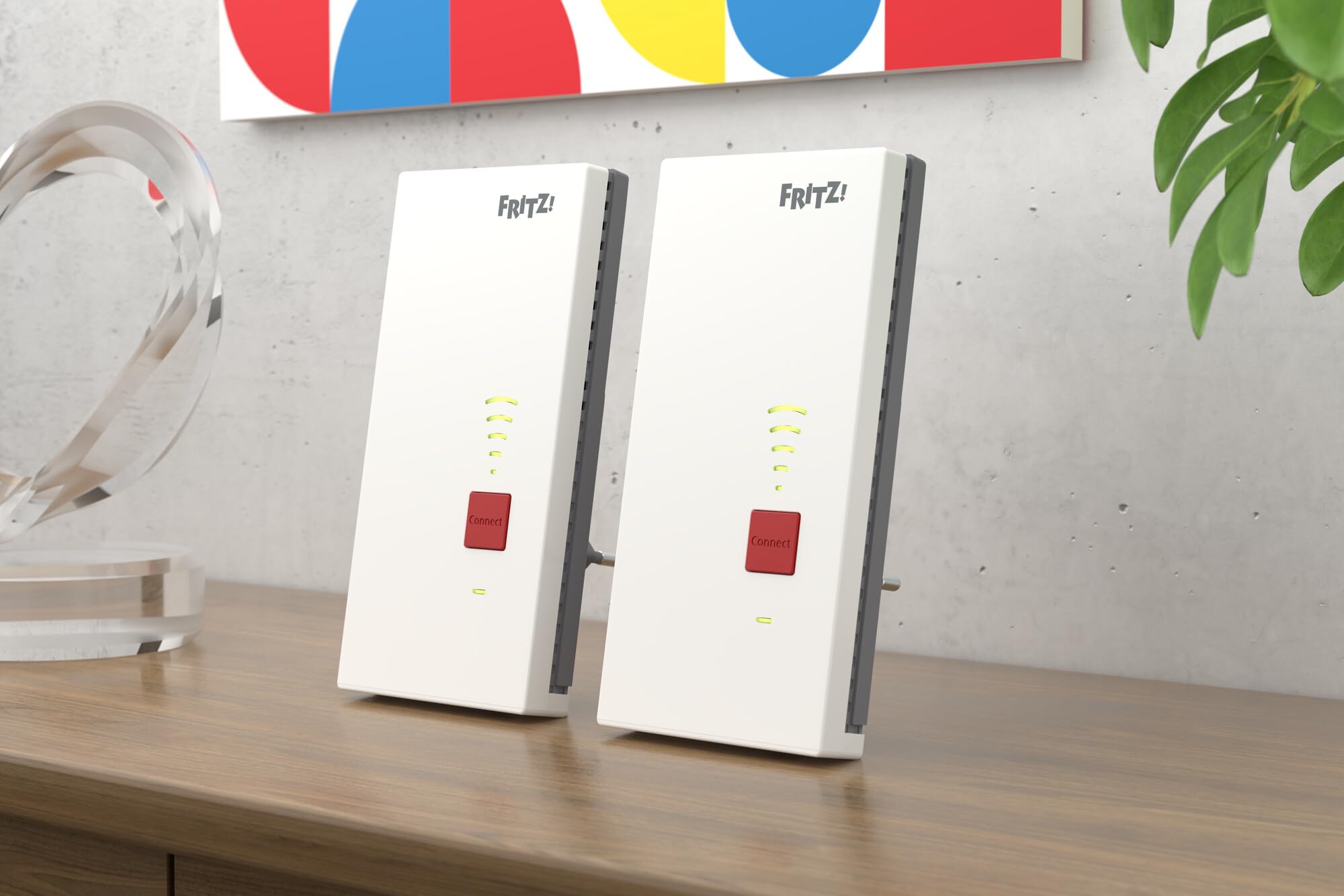 FRITZ!Mesh Set 2700 Pack de 2 | Cobertura 3-5 hab.| Wi-Fi 7, 6,5 Gbps | Wi-Fi dual band (2,4/5 GHz): para streaming en 4K y juegos, perfecto para router y módem de fibra óptica. Made in Europe