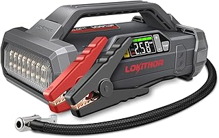LOKITHOR JA401 3750A 12V Jump Starter with Air Compressor, 60W Two-Way Fast Charing, Lithium Battery Starter with 150PSI Digital Tire Inflator, Car Battery Booster for 10.0L Gas or 8.0L Diesel Engines
