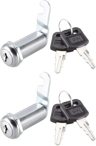 uxcell Cam Lock - Cerraduras cilíndricas largas de gabinete de 1-12 pulgadas con leva n. 1, se adapta a paneles de grosor máximo de 1-38 pulgadas,
