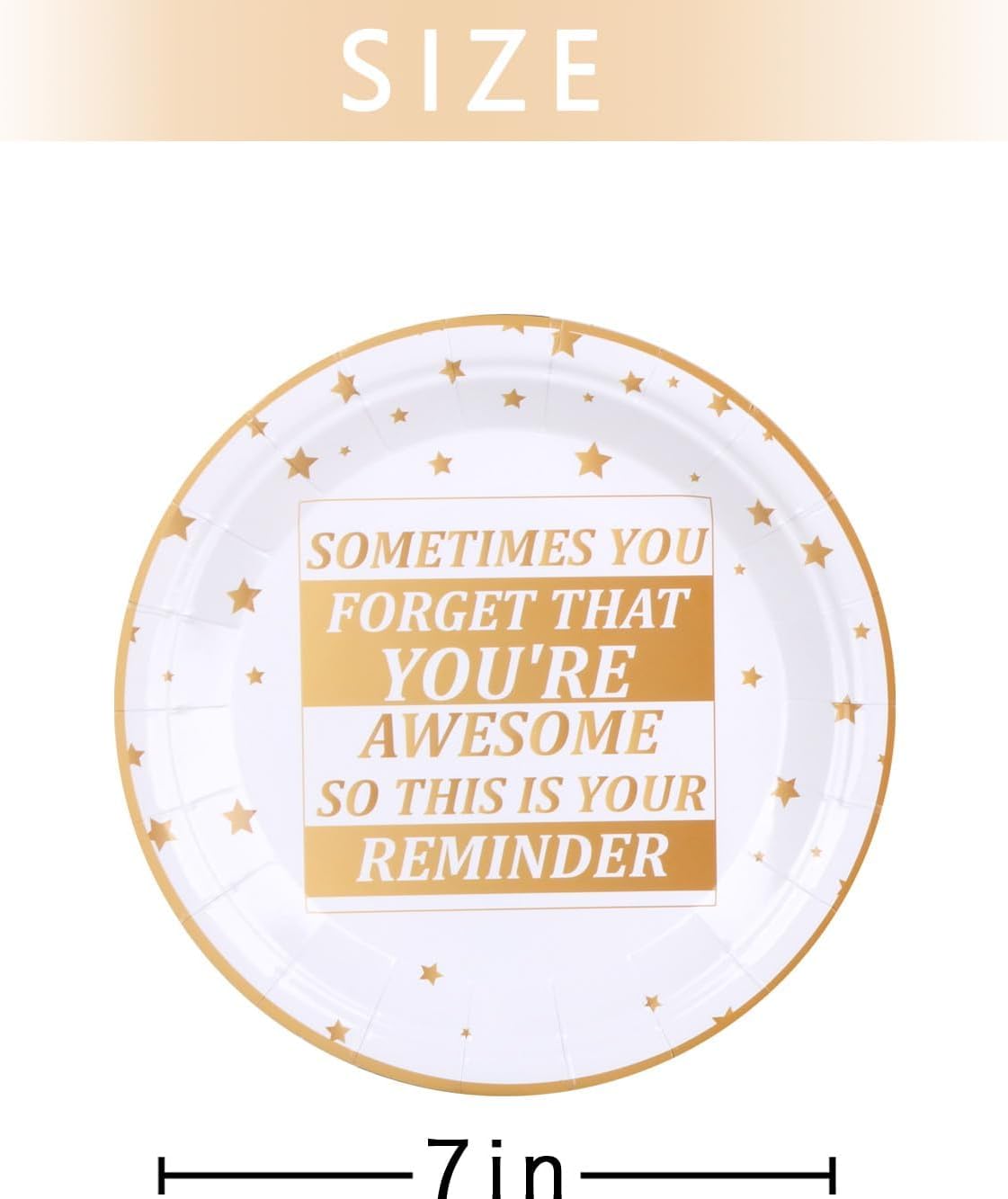 Pandecor 50 Pieces Inspirational Disposable Paper Plates,7 inches Sometimes You Forget You are Awesome Cake Dessert Plates for Women, Men, Coworker, Birthday Party (plates) - Image 2