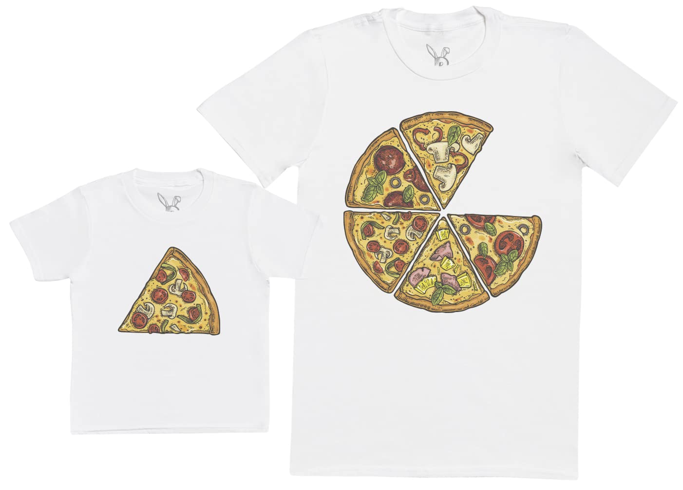 Pizza & Pizza Slice Kids T-Shirts, Kids Tee, Kids Tshirts - 7-8 Years White