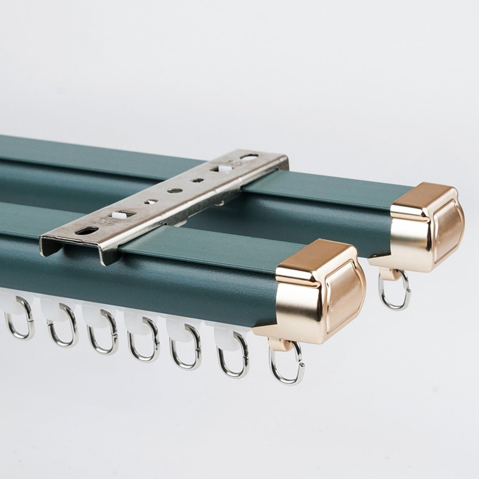 TZUFA Double Curtain Track 1-6m Heavy-Duty Curtain Rails Ceiling or Wall Mount Aluminum Curtain Rod For Room Divider (Color : Blue-Ceiling, Size : 2m(2 * 1m)) — image 1