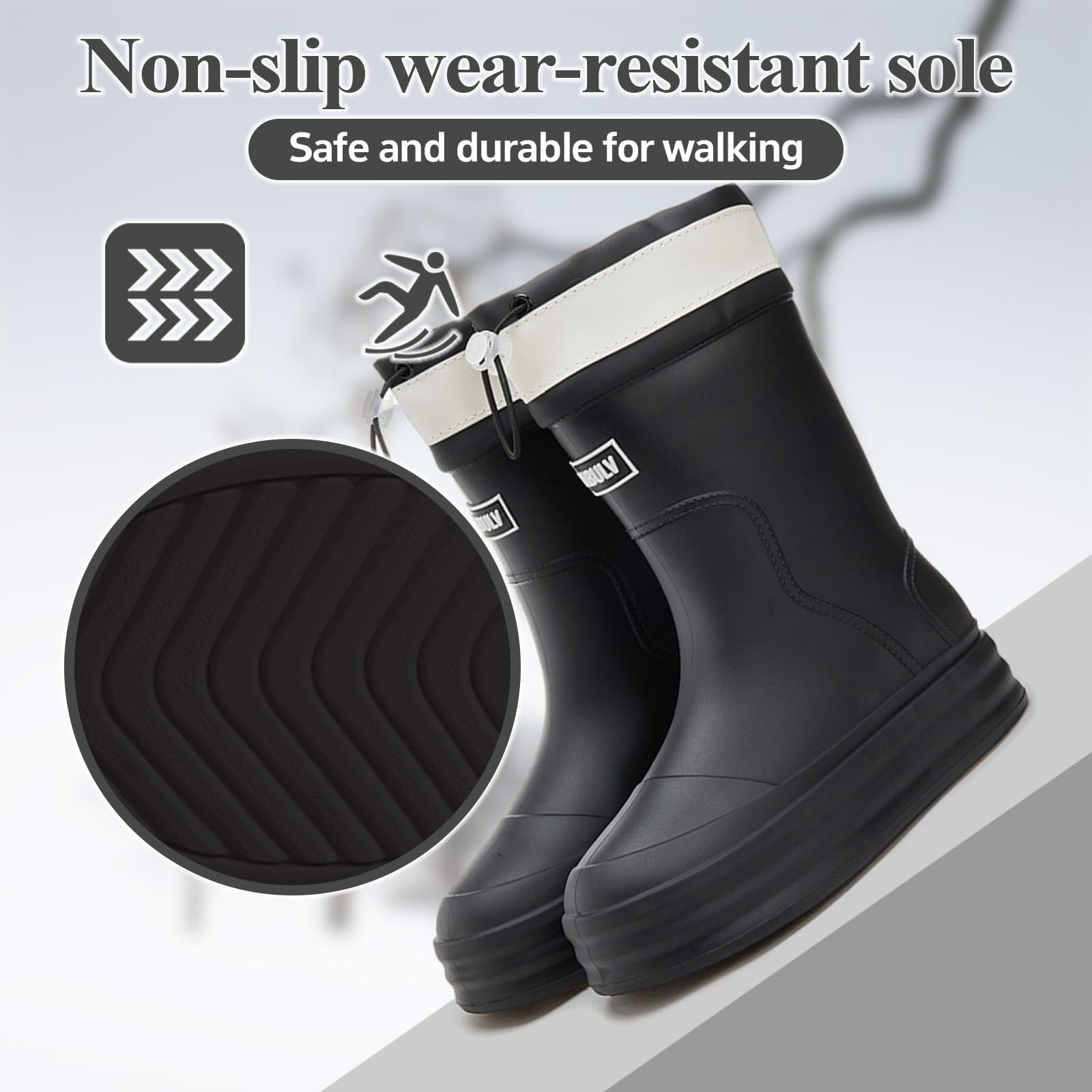 Zapatos de lluvia para mujer forrados con caña acolchada para mayor comodidad, suela gruesa antideslizante, versátil, para usar en casa o botas de trabajo en la cocina