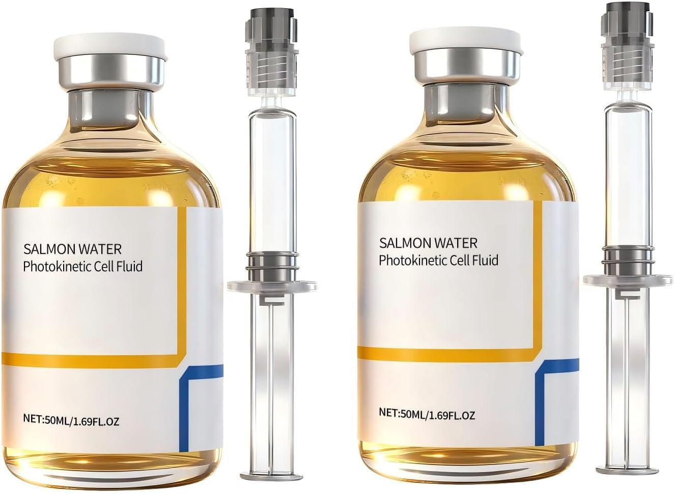 Salmon Anti-Wrinkle Serum, Water Photokinetic Cell Fluid,FluidHydrate & Support Skin Barrier, Lightweight Facial Serum for Women,2pcs