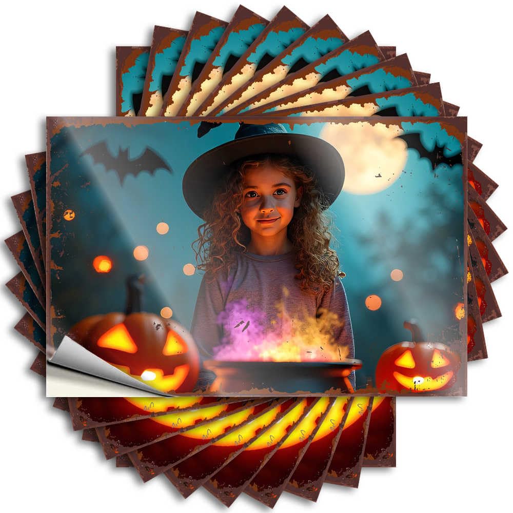 Fzfn Boys Colour Sticker Fall Door Decorations Custom Stickers, Tumbler Waterproof Halloween Magic: A Child's Enchanted Night For Hydro Flask | Feminist Vinyl Decals For Holiday Gift(6X9cm)