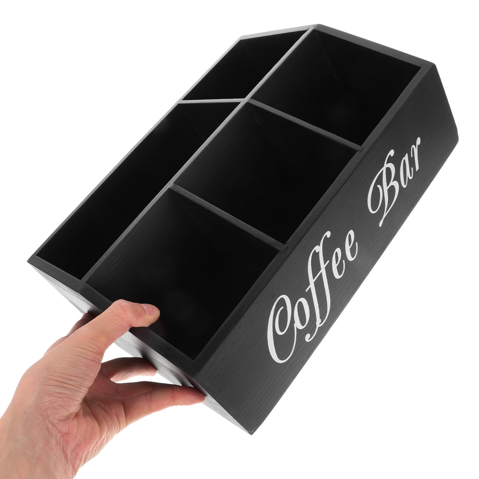 Kaffeestation -organizer Aus Holz Kaffeebar -aufbewahrungsbox Multifunktionale Organizer-box Für Arbeitsplatte Kaffee Und Tee -zubehör Strohhalme Und Taschentuchbox