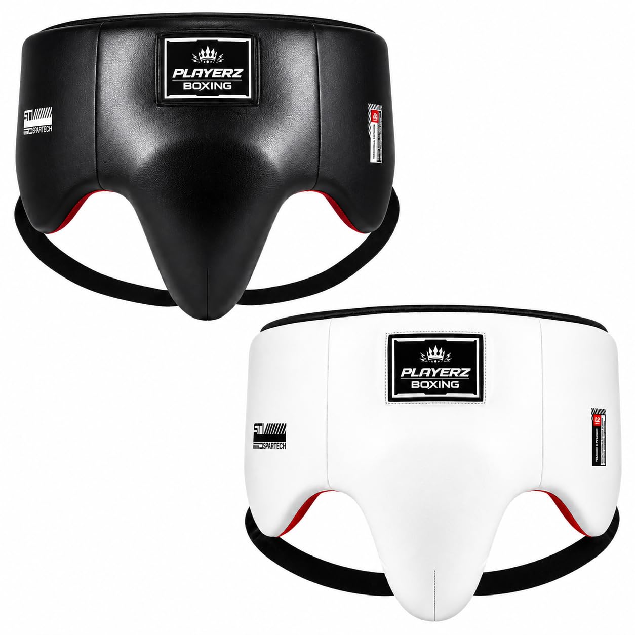 Playerz SparTech Boxing Groin Guard Black - Superior Abdominal Protection for Pro and Amateur Boxers - Durable Vegan Microfibre Materials, Shock Absorbing Foams, Comfort Fit - Small