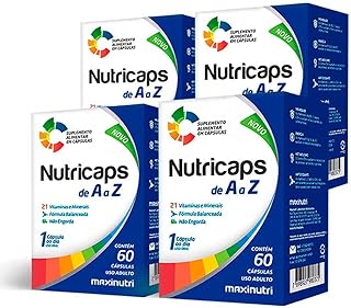Kit 04 Polivitamínico de A a Z Nutricaps 60 Caps Maxinutri