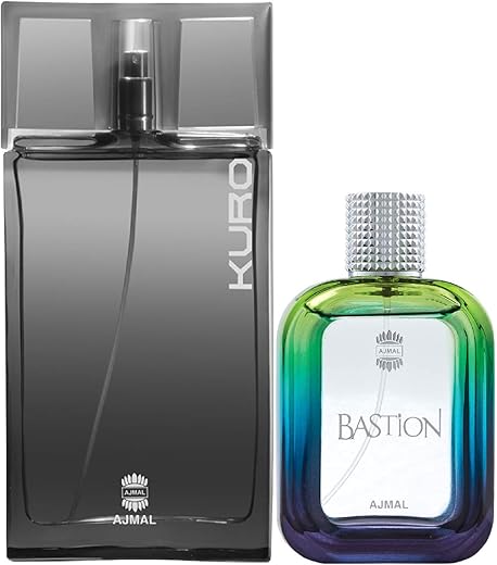 Ajmal Kuro EDP Aromatic Spicy Perfume 90ml for Men and Bastion EDP Woody Aromatic Perfume 100ml for Men FREE