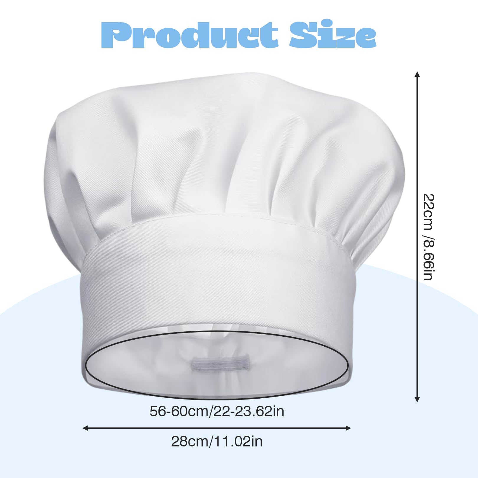 Kochmütze Herren,Unisex Kochmütze Kostüm Kochhaube,Verstellbar Kochhut Baumwolle kochmütze Damen Chef Hat