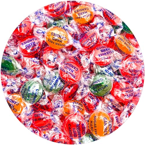 Sugar Free Assorted Fruit Hard Candy 1.5 lb Bag Individually Wrapped Sugarless Candies for Candy Dish Office Bowl and Party Favors Fruity Cherry Orange Lime Flavors