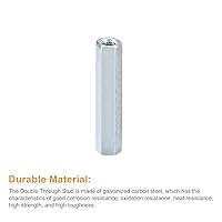 Vista 4 de uxcell 6 tuercas de acoplamiento M6x10x50mm - Acoplador de varilla roscada hexagonal de acero al carbono galvanizado para muebles, electrónico